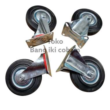 Roda Troli 5 inch Karet Ban Mati Roda Etalase 5 inch Hitam