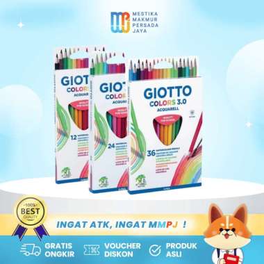 Giotto Colors 3.0 Aquarell – Pensil Warna Isi 12 / 24 / 36 Warna Watercolour Non-Toxic 24