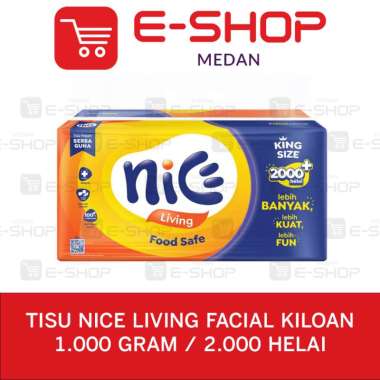 NICE Living Facial Tissue Tisu 1000Gr Gram WAJAH MUKA 2 ply KILOAN / 2000 sheet / helai Food Safe Ni