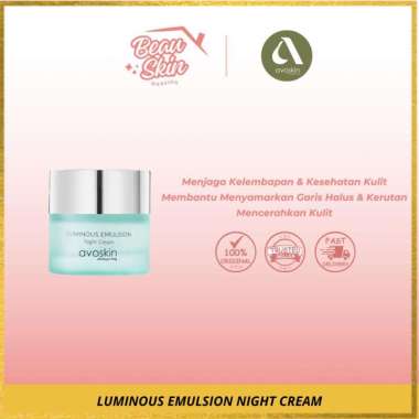 AVOSKIN Luminous Emulsion Night Cream Regenerasi Sel Kulit
