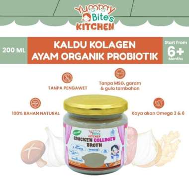 Yummy Bites Kitchen - Kaldu Kolagen Ayam Organik Probiotik 200 ML | Organic Probiotic Chicken Colage