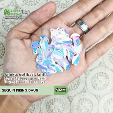 5 GRAM SEQUIN PIRING DAUN 6 MM / PAYET PIRING DAUN 6 MM SILVER