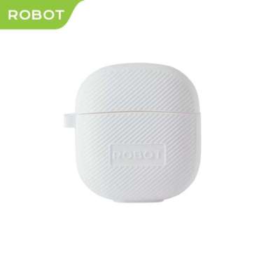 Robot Wireless Earphone Airbuds T60 Original TWS Bluetooth Garansi 1 Tahun CASE WHITE