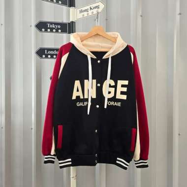 Kiukiu Ange Baseball Hoodie - Jaket Couple - Baju Jaket Couple Pasangan - Jaket Baseball Hoodie HITA