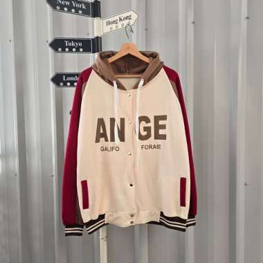 Kiukiu Ange Baseball Hoodie - Jaket Couple - Baju Jaket Couple Pasangan - Jaket Baseball Hoodie CREA