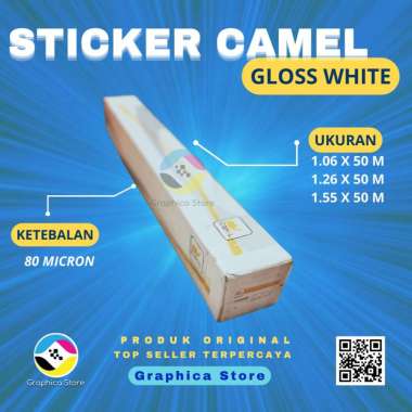 Camel Sticker Vinyl Roll White Gloss Sticker Ecosolvent | Sticker Glossy Roll Printing 1.06 X 50 M