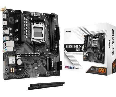 ASROCK B650M-H/M.2+ WiFi (AM5, M-ATX, 2 x DDR5, M2 NVME, Wi-Fi 5 + Bluetooth)