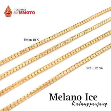 J5 Ismoyo Kalung Emas 10K Polos Melano Ice Panjang Pria/Wanita