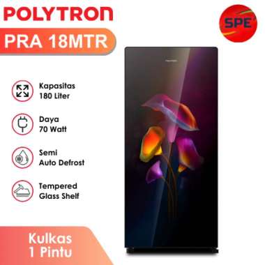 KULKAS 1 PINTU POLYTRON KAPASITAS 180 LITER PRA 18MTR / PRA18MTR GARANSI RESMI (MEDAN)