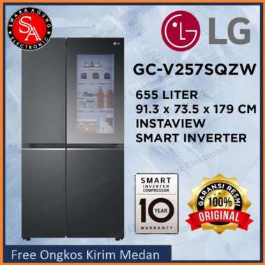 Kulkas Side By Side 655 Liter LG Type : GC-V257SQZW - Knock Knock Door ( MEDAN )