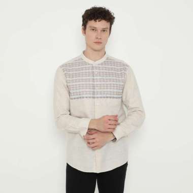 Platini Kemeja Koko Pria Lengan Panjang Katun Cream 961345.12 S