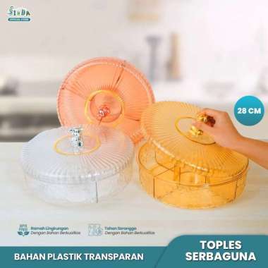 SSA Sinda Toples Makanan Bulat dengan 4 dan 5 Sekat Besar Penyimpanan Camilan Snack untuk Ruang Tamu