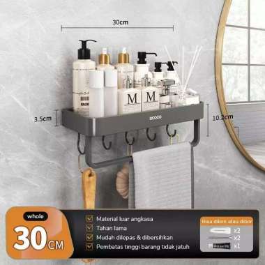 ECOCO Wall Rack Aluminium - Rak Kamar Mandi Rak Multifungsi Rak Sabun Skincare Toilet Kabinet Kamar 