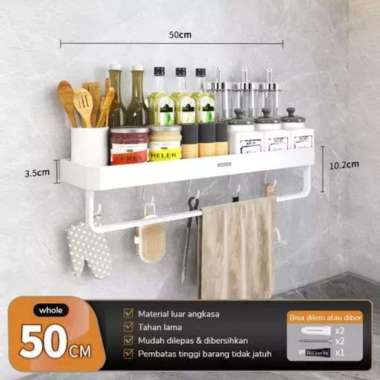 ECOCO Wall Rack Aluminium - Rak Kamar Mandi Rak Multifungsi Rak Sabun Skincare Toilet Kabinet Kamar 