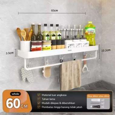ECOCO Wall Rack Aluminium - Rak Kamar Mandi Rak Multifungsi Rak Sabun Skincare Toilet Kabinet Kamar 