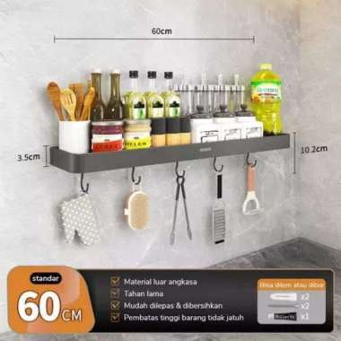 ECOCO Wall Rack Aluminium - Rak Kamar Mandi Rak Multifungsi Rak Sabun Skincare Toilet Kabinet Kamar 