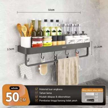 ECOCO Wall Rack Aluminium - Rak Kamar Mandi Rak Multifungsi Rak Sabun Skincare Toilet Kabinet Kamar 