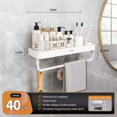ECOCO Wall Rack Aluminium - Rak Kamar Mandi Rak Multifungsi Rak Sabun Skincare Toilet Kabinet Kamar