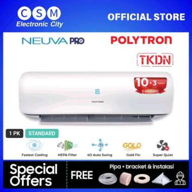 AC POLYTRON PAC-09VZ 1 PK 790 WATT (9.000 Btu/h) STANDARD NEUVA ICE PRO FLASH COOLING R32 GARANSI RE