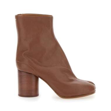 Maison Margiela Tabi 80 Leather Ankle Boots Brown 38 Brown