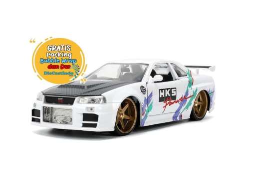 Jada 1:24 - JDM Tuners 2002 Nissan Skyline GT-R (BNR34) HKS Power Putih