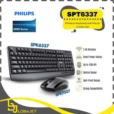PHILIPS 3000 Series - Wireless Keyboard and Mouse Combo Set SPT6337