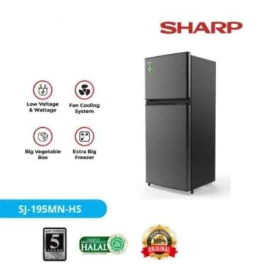 LEMARI ES SHARP 2 PINTU SJ-195MN-HS SJ-195 KAPASITAS 172 L GARANSI