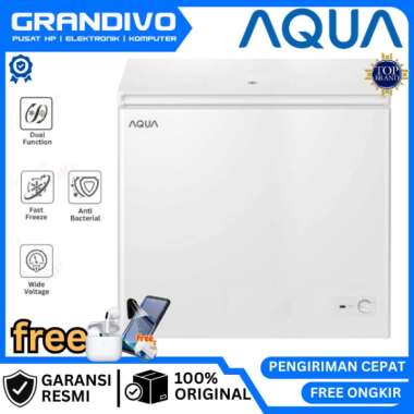 AQUA CHEST FREEZER BOX AQF 220MC CHEST FREEZER AQUA 200 LITER GARANSI RESMI AQUA - GRANDIVO kapasita
