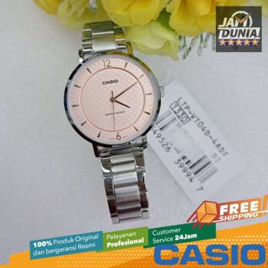 CASIO ORIGINAL - JAM CASIO STAINLES PINK LTP-VT04D-4ADF CASIO LTP VT04D 4ADF - JAM TANGAN WANITA - S