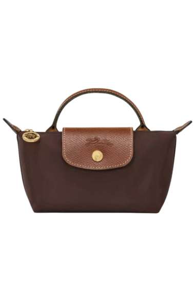 LONGCHAMP Le Pliage Original Pouch with Handle Ebony