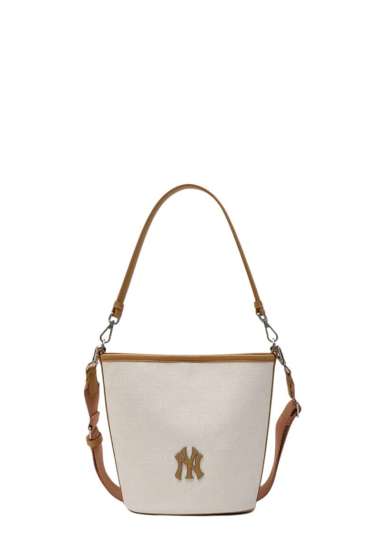 MLB Korea Classic Monogram Jacquard Bucket Bag - NY Cream