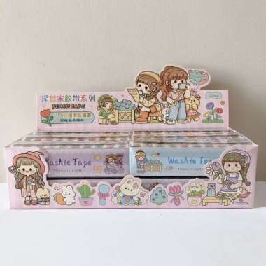 Sticker Washie Tape Sanrio Labubu Capybara Cute Girl 1 Set Isi 10 Roll Cute Girl