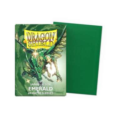 Dragon Shield Matte 60 Card Sleeve Japanese Size Emerald YG/VG
