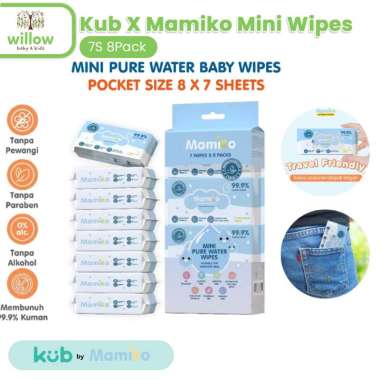 Tissue Basah Bayi - Kub X Mamiko Mini Wipes 7s 8Pack