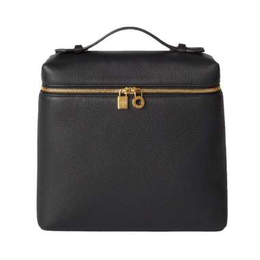 Loro Piana Extra Pocket L23.5 Calfskin Backpack Black Black