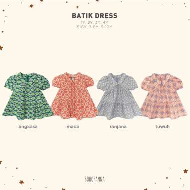 BOHOPANNA - BATIK DRESS - DRESS BATIK ANAK PEREMPUAN 3Y ANGKASA