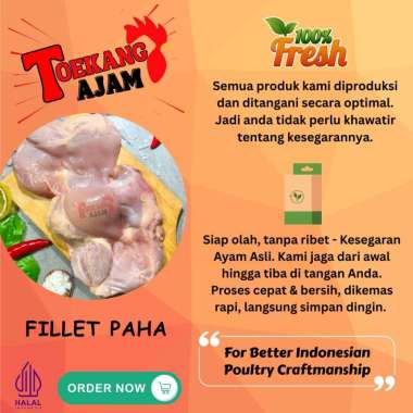 Paha ayam tanpa tulang tanpa kulit / BLP / Skinless Boneless Leg / Fillet Paha