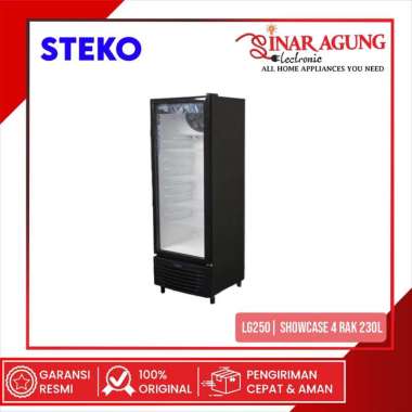 STEKO LG-250 SHOWCASE COOLER 230L 4 RAK PENDINGIN GARANSI RESMI - Hitam