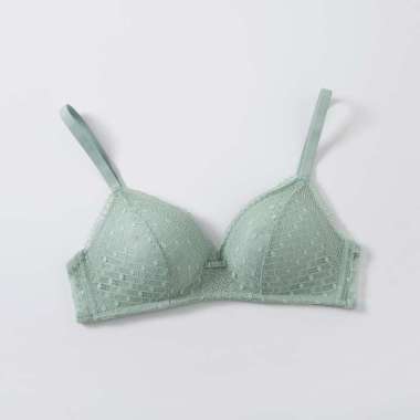Young Curves Bra Blossom Lace Triangle Wireless C03-10396C - Cup C 32C/070 Green
