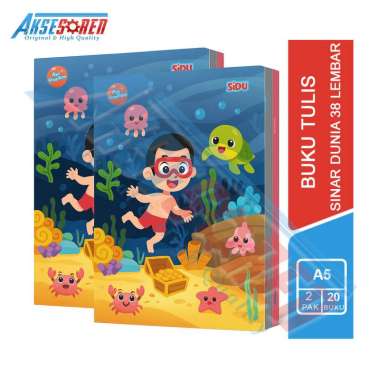 Aksesoren Buku Tulis Sinar Dunia [Isi 38 Lembar/ 20 Buku] / Write Book Sidu [2 Pack] / Buku Alat Tul
