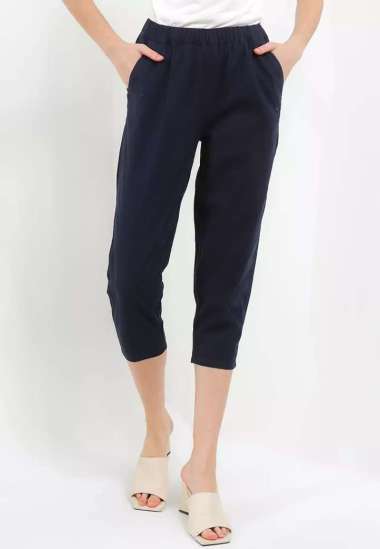 Giordano Women's Linen Audrey Pants Signature Navy 0542520426 2XL