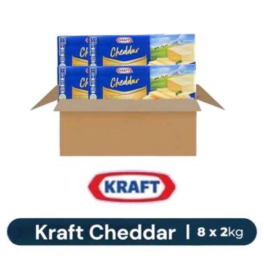 Kraft Keju Cheddar Cheese 1 Karton ( 8 x 2kg )