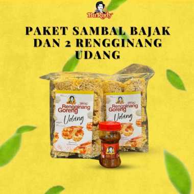 Paket Sambal Bajak + 2 Rengginang Udang Bu Rudy Oleh Oleh Khas Surabaya