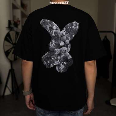 ADLV Bear Doll Fuzzy Rabbit Short Sleeve T-Shirt Acme De La Vie 2 Black