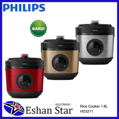 PHILIPS Rice Cooker 1.8L Stainless Steel HD3211 GOLD