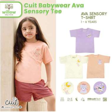 Kaos Anak - Cuit Babywear Ava Sensory Tee 1-2Y Peach Bear