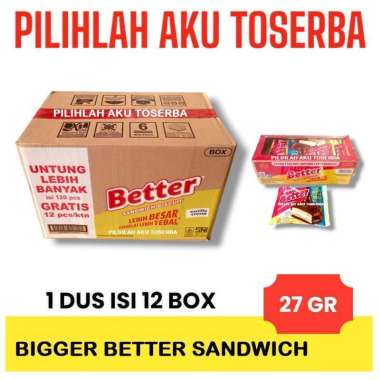 Biskuit Roma BIGGER BETTER Sandwich kemasan BOX - ( HARGA 1 DUS )