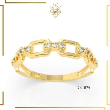 TERBARU CINCIN WANITA MODEL RANTAI PERMATA EMAS ASLI KADAR 6K(300) & 8K(375) CINCIN MODEL RANTAI PER