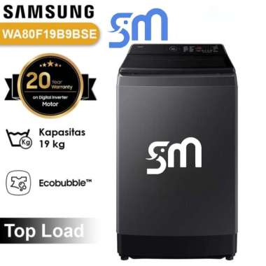 Mesin cuci Samsung 19 kg AI Top Loading WA80F19B9BSE 1 tabung WA80F19 Bespoke