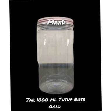 Toples Jar Cylinder 1000 ml + Tutup Rose Gold 1 Lusin